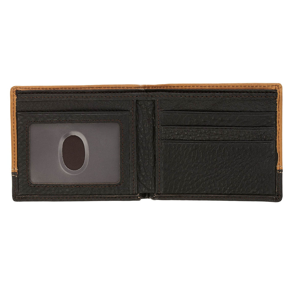 Cross Camel Tan and Espresso Full-grain Leather Wallet by Christian Art Gifts, product view 2