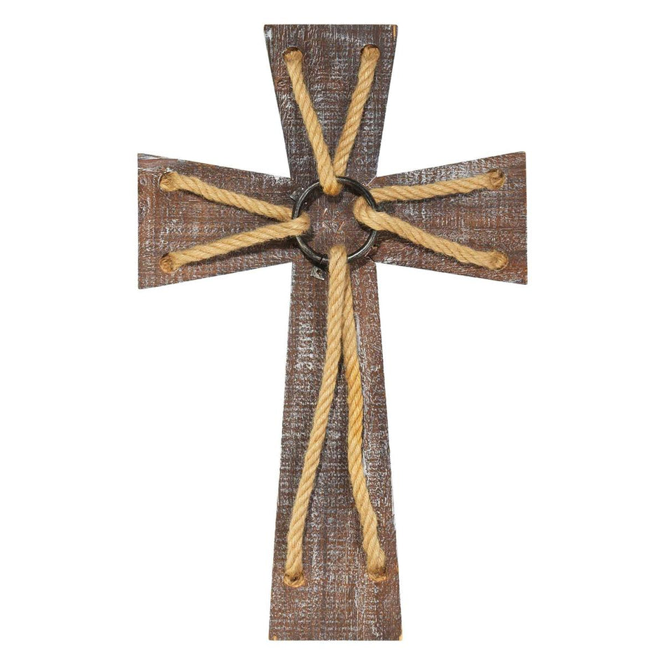 Wall Cross Wood With Rope 20h by Dicksons, product view 2