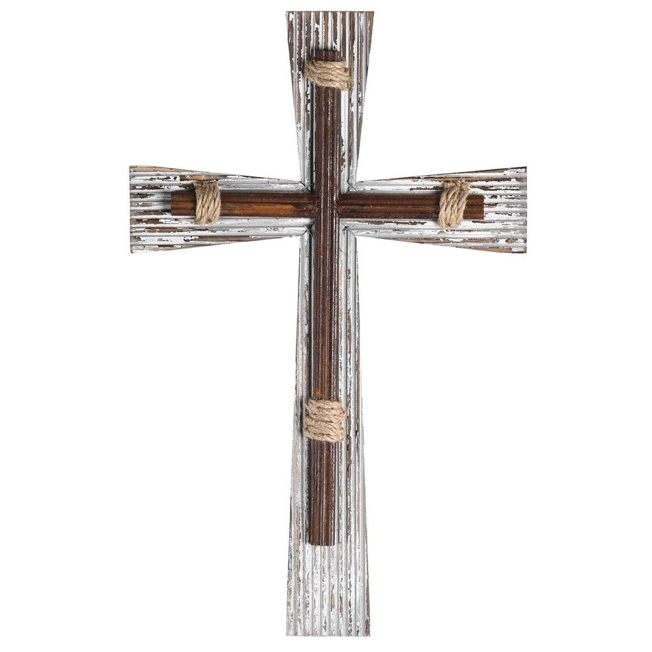 Rustic Rope Wrapped Natural Brown Wood Look With Whitewash Accents 20 x 13 Inch by Dicksons, product view 2