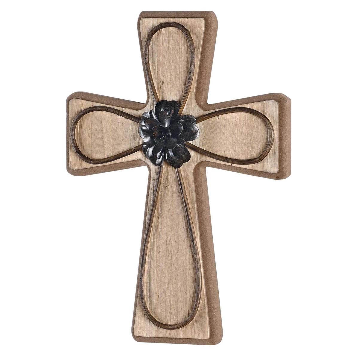 Wall Cross Wood Metal 11.75h by Dicksons