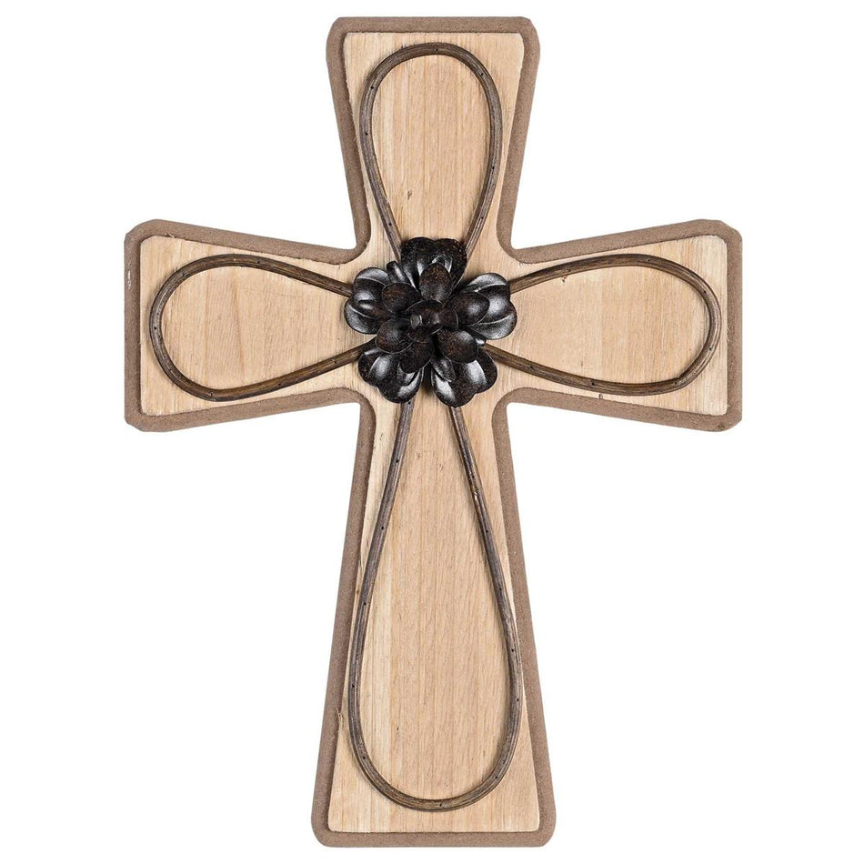 Wall Cross Wood Metal 11.75h by Dicksons, product view 2