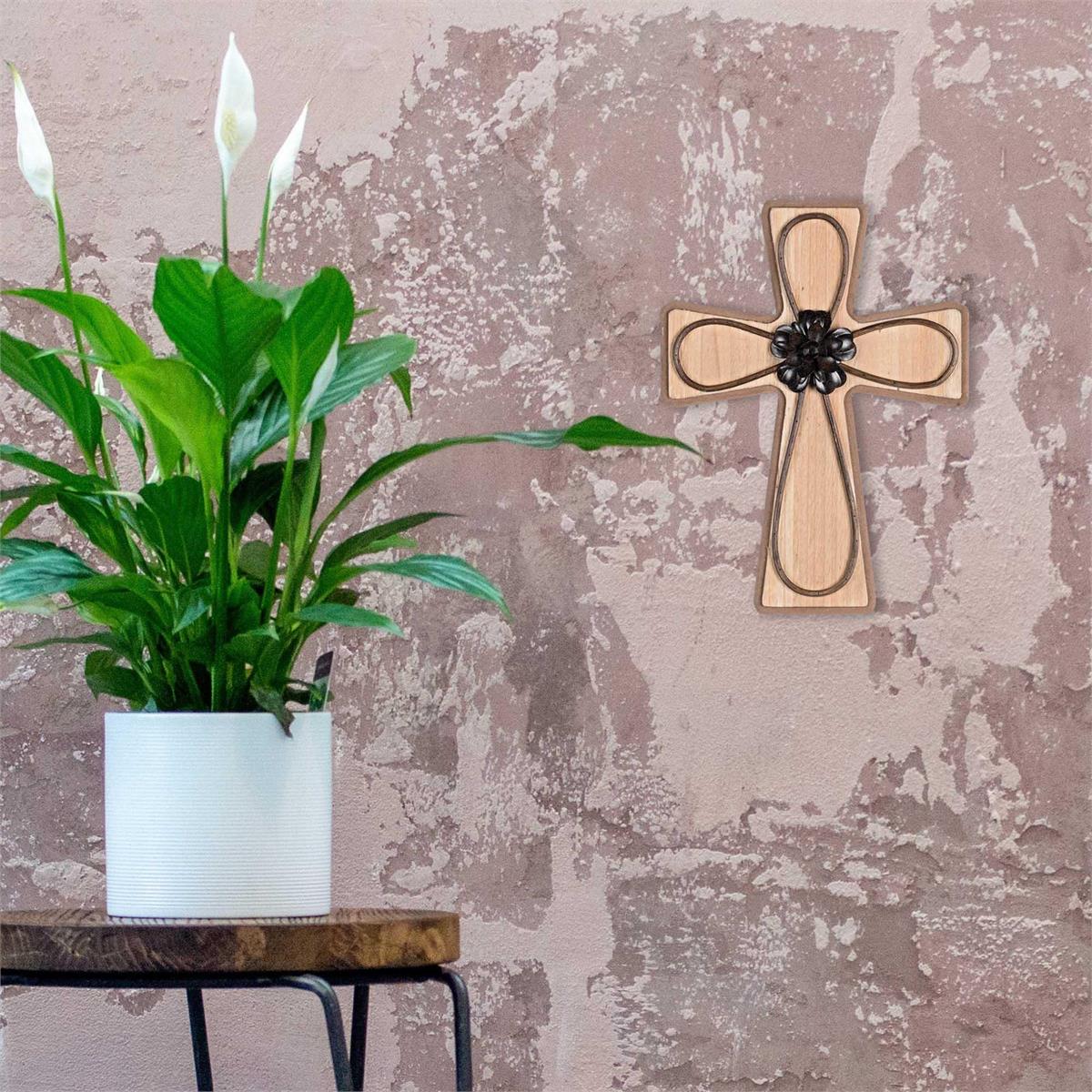 Wall Cross Wood Metal 11.75h by Dicksons, product view 3