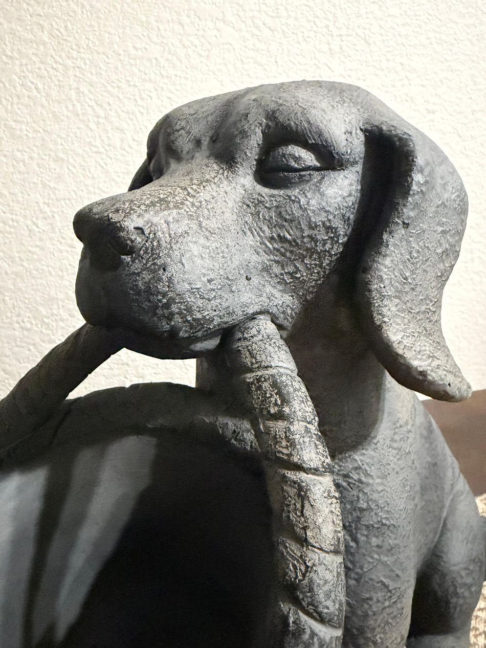 The Faithful Companion | Charcoal Stone Valet & Planter  17" Dog