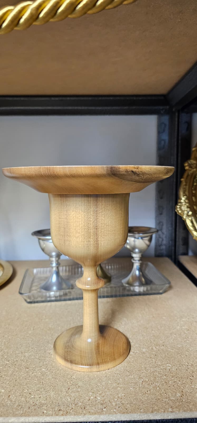 Wooden Chalice and Paten Set