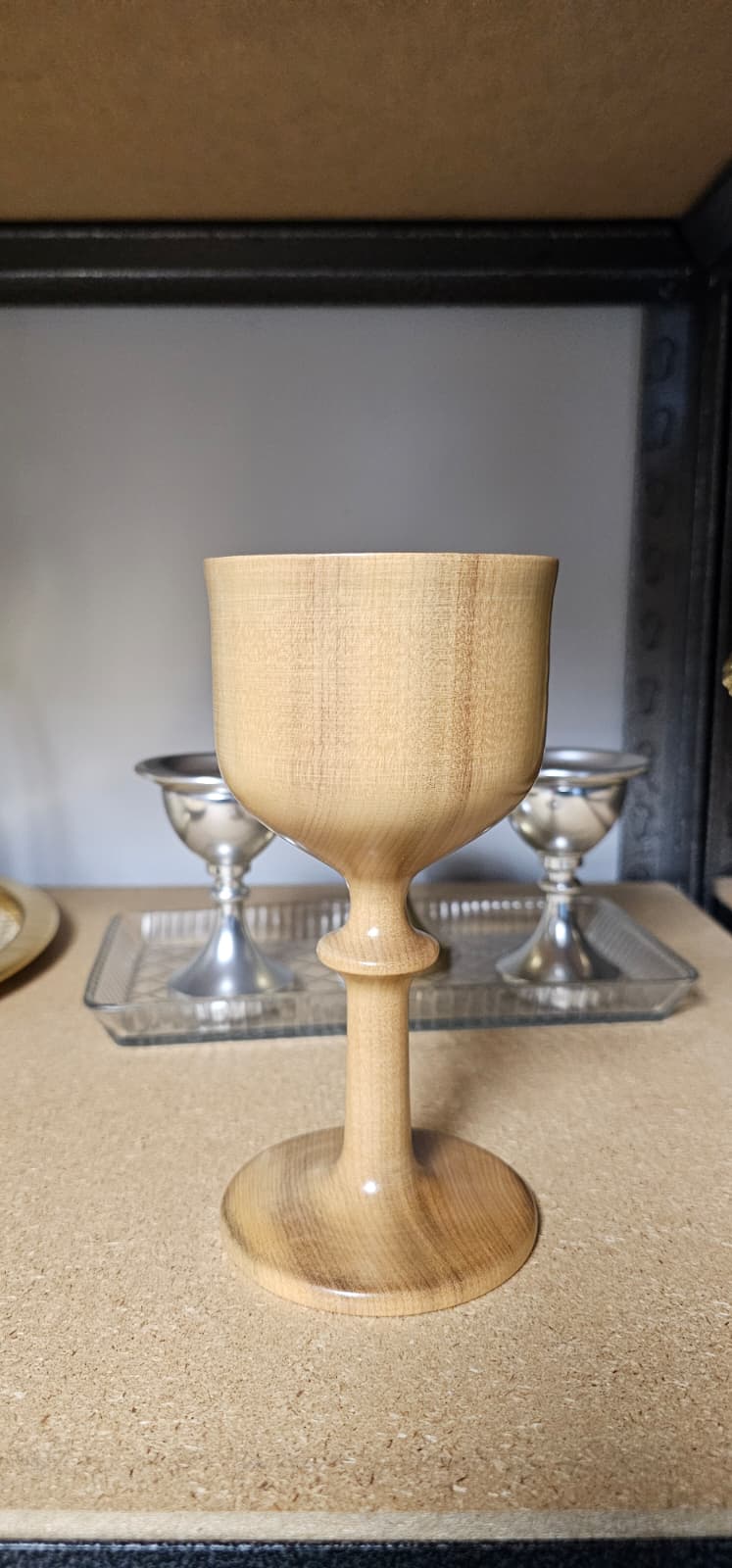 Wooden Chalice and Paten Set