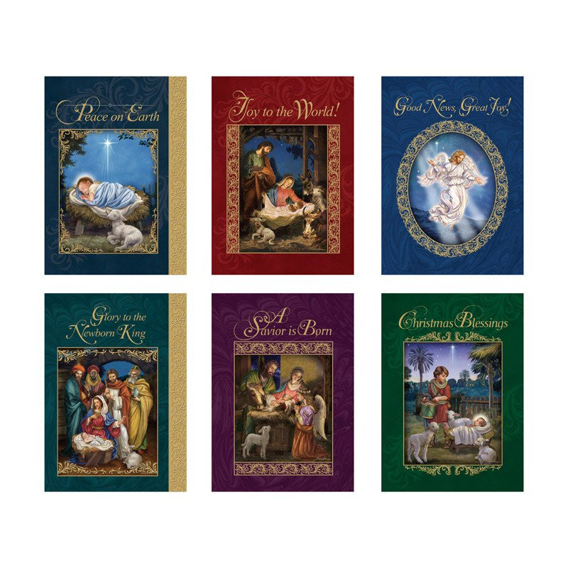 God's Gift of Love Christmas Cards with Envelope (6 Asst) - 24 cards/bx, one of the items in the Two Boxes of Christmas Cards: God's Gift of Love and Old Masters, 48 Cards. A photograph of the assembled set is pending.