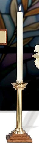 Sudbury Brass & Solid Wood Altar Candlestick - 10" Tall - Pack of 2 by Christian Brands, product view 2