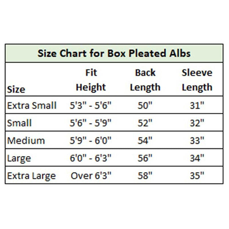 Box Pleated Alb with Lace Edging