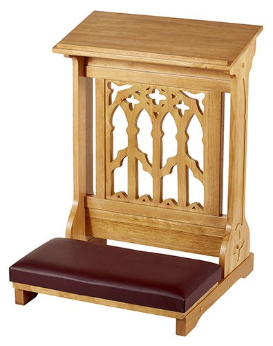 Robert Smith Canterbury Padded Kneeler - Medium Oak by Christian Brands, product view 2
