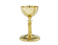 High Polish Chalice Plated in 24k gold Celtic Cross