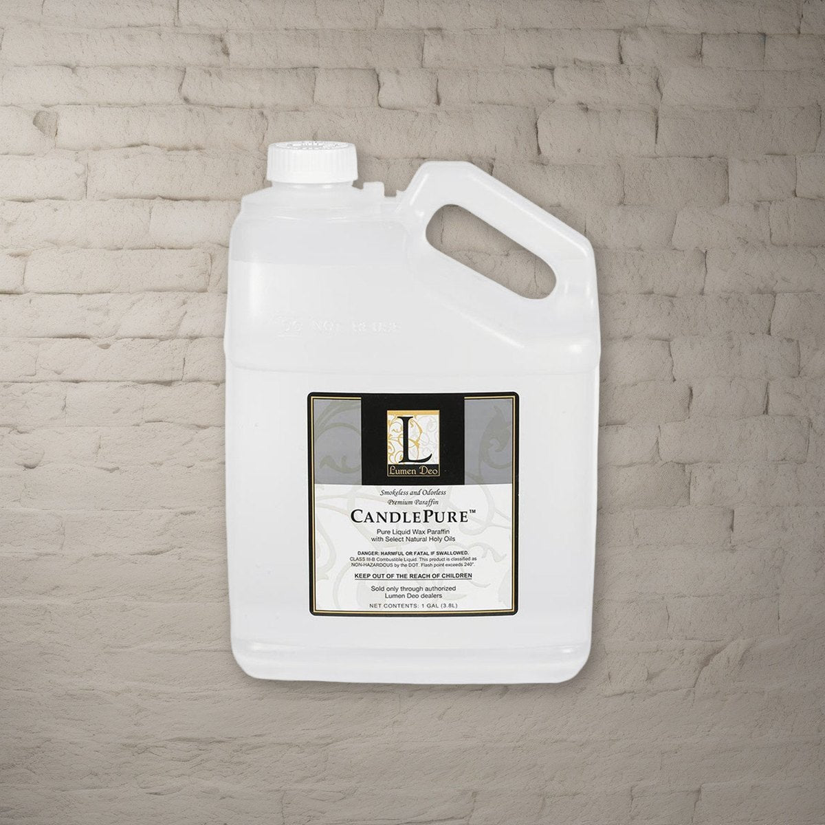 1 Gallon Containers Paraffin Oil - 4 Gallons Total on a stone background