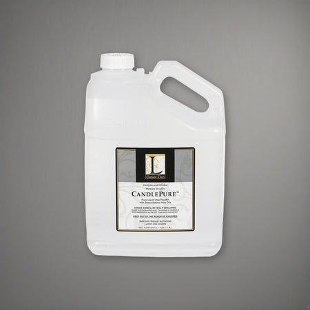 1 Gallon Containers Paraffin Oil - 4 Gallons Total on a soft grey backdrop