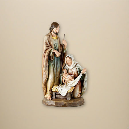 18'' Holy Family Nativity on a cream backdrop