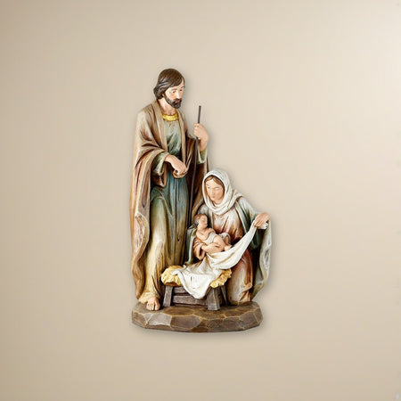 18'' Holy Family Nativity on a cream backdrop