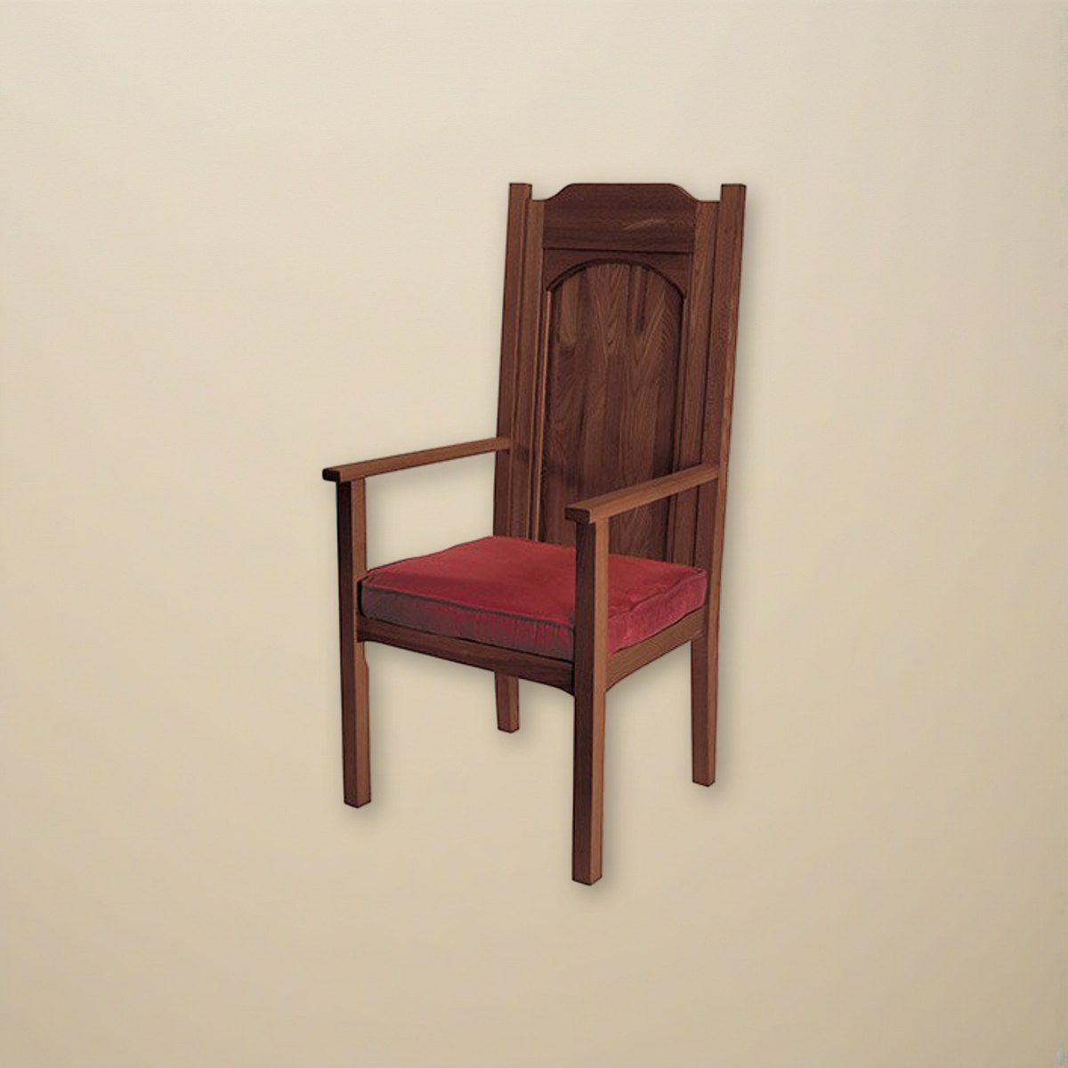 Abbey Celebrant Chair - Walnut or Medium Oak Stain on a cream backdrop
