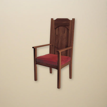 Abbey Celebrant Chair - Walnut or Medium Oak Stain on a cream backdrop