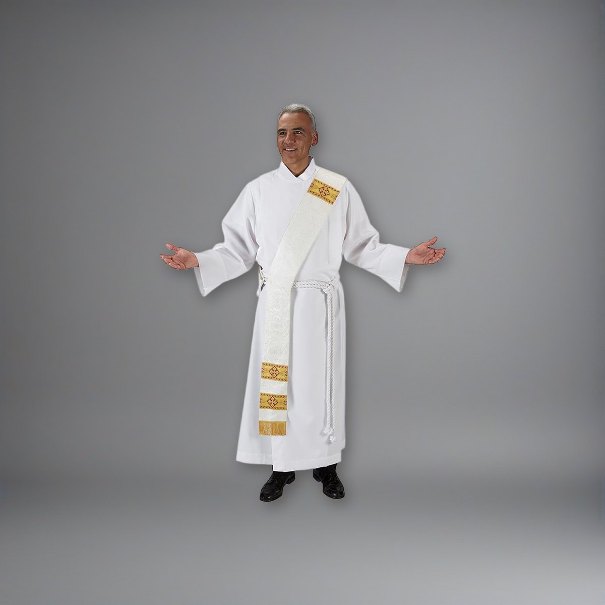 Avignon Collection Deacon Stole on a soft grey backdrop