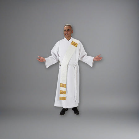 Avignon Collection Deacon Stole on a soft grey backdrop