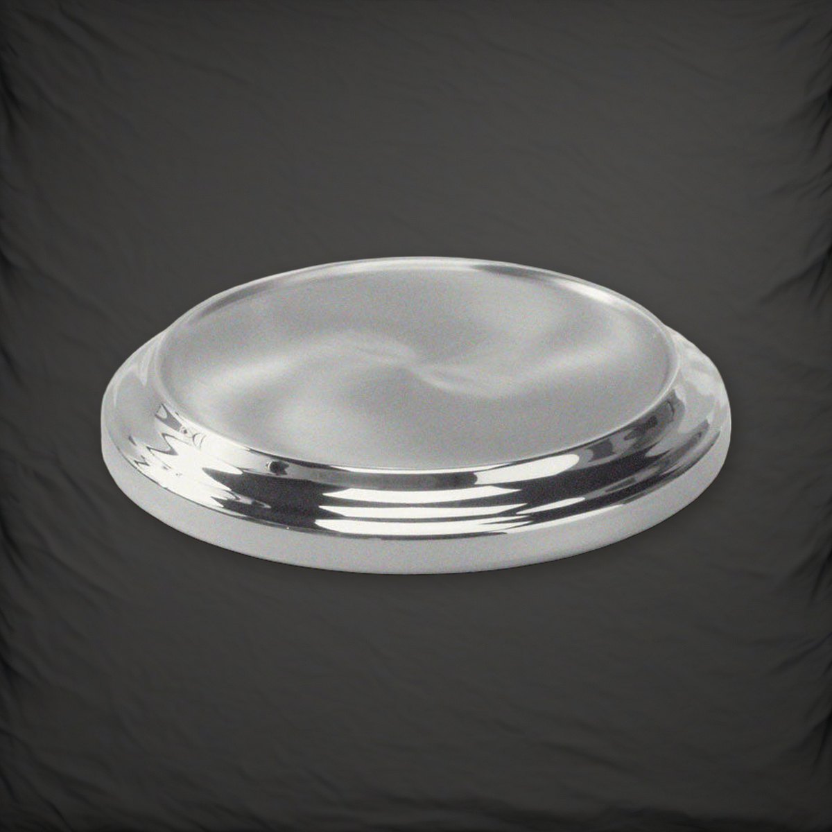 Bread Plate Base - Polished Aluminum by Artistic on a charcoal backdrop