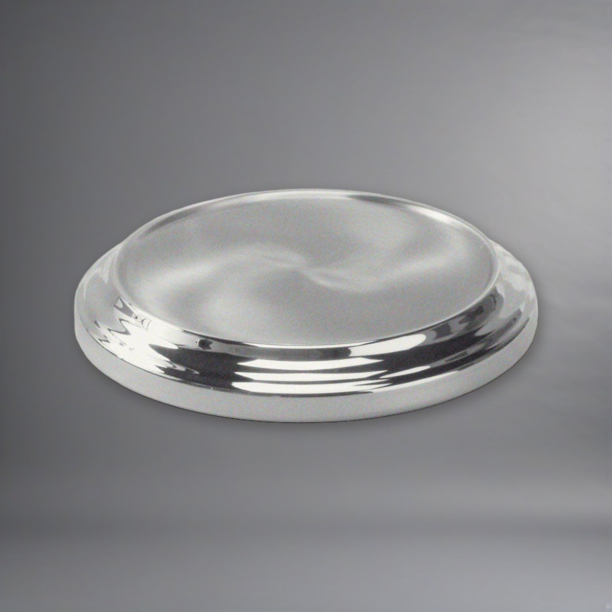 Bread Plate Base - Polished Aluminum by Artistic on a soft grey backdrop
