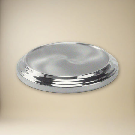Bread Plate Base - Polished Aluminum by Artistic on a cream backdrop