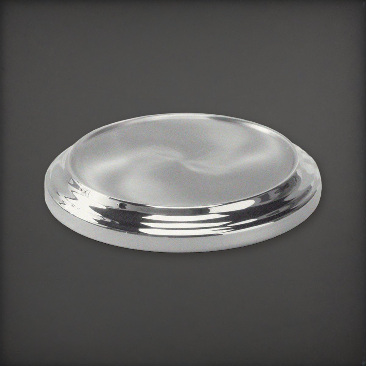 Bread Plate Base - Silvertone Aluminum by Artistic on a charcoal backdrop