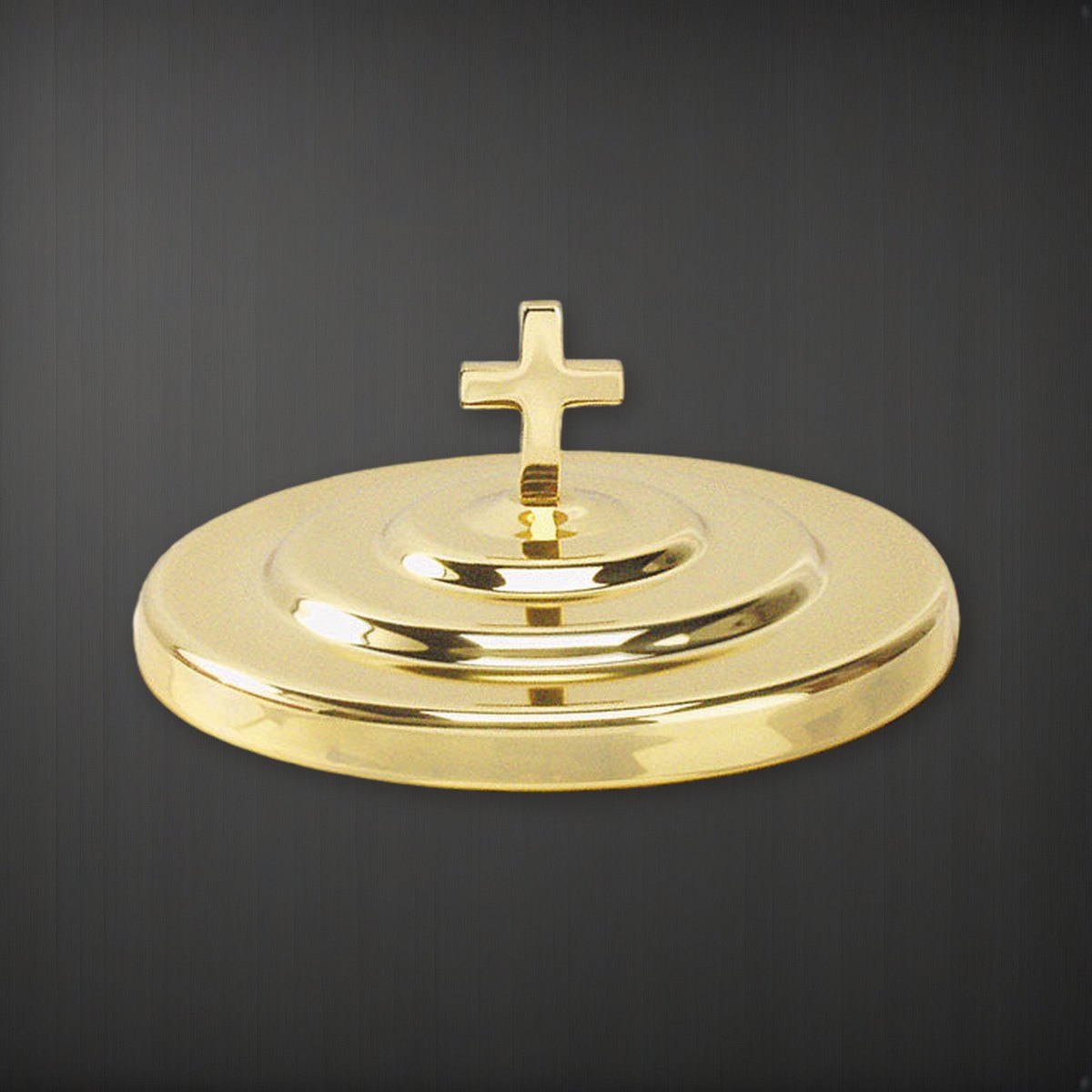 Bread Plate Cover - Brasstone Aluminum by Artistic on a charcoal backdrop