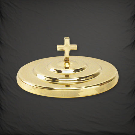 Bread Plate Cover - Brasstone Aluminum by Artistic on a charcoal backdrop