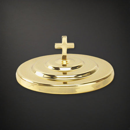 Bread Plate Cover - Brasstone Aluminum by Artistic on a charcoal backdrop