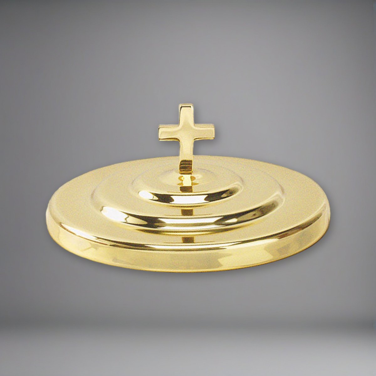 Bread Plate Cover - Brasstone Aluminum by Artistic on a soft grey backdrop