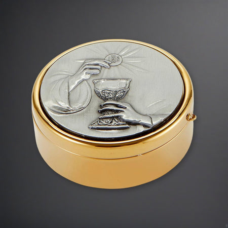 Chalice & Host Hospital Pyx on a charcoal backdrop