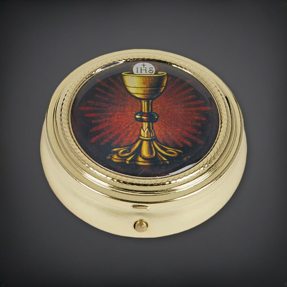 Chalice Host Pyx with Epoxy Lid 3/pk on a charcoal backdrop