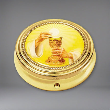 Chalice Pyx on a soft grey backdrop