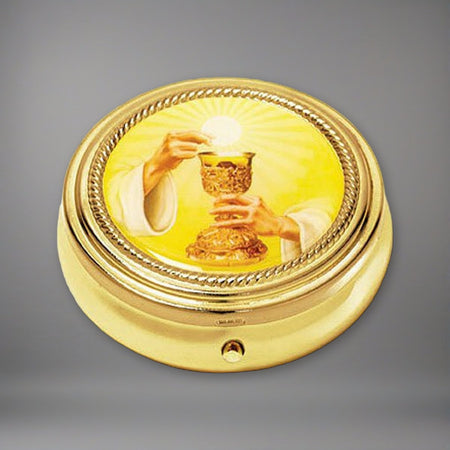 Chalice Pyx on a soft grey backdrop