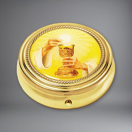 Chalice Pyx on a soft grey backdrop