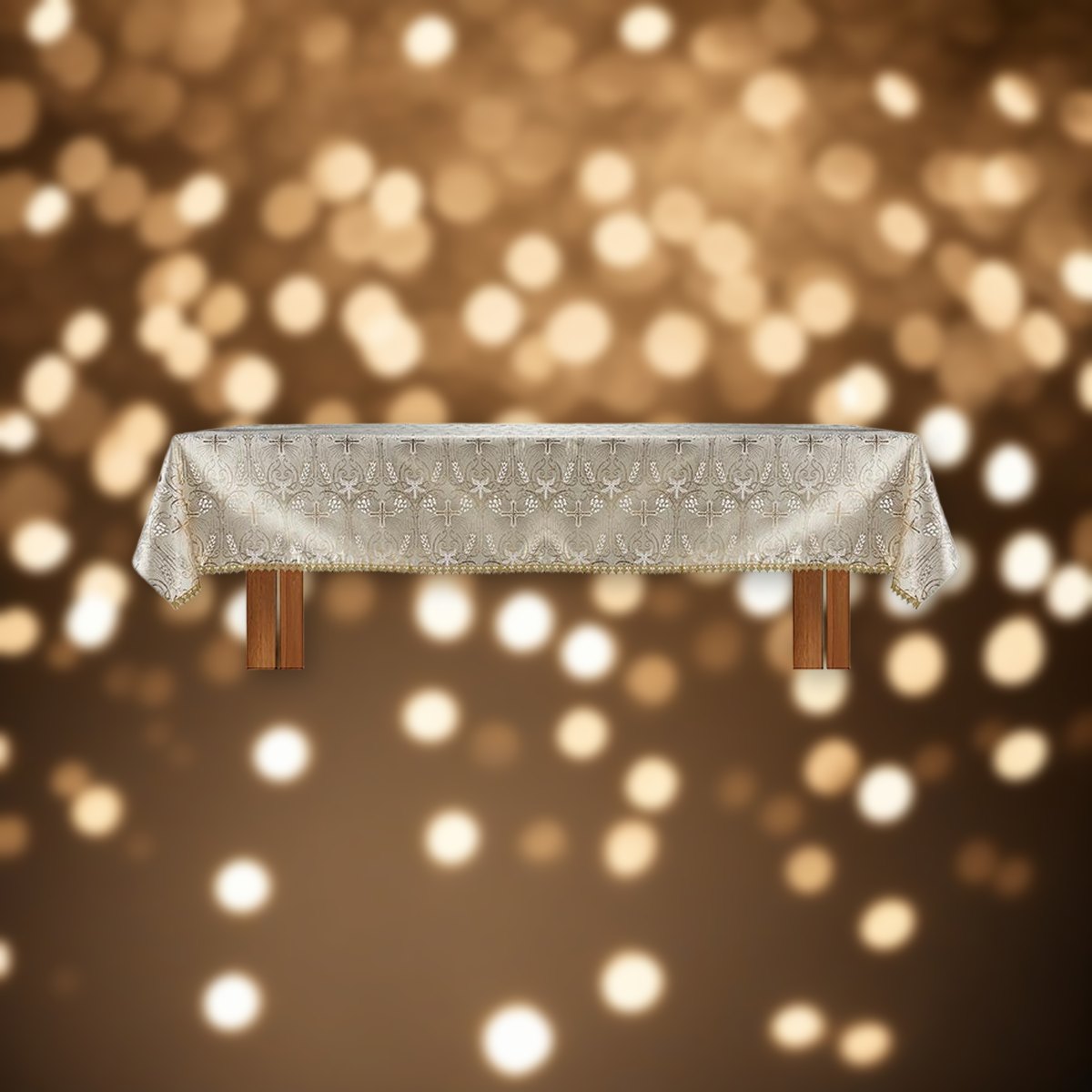 Chartres Collection Altar Frontal against soft golden light