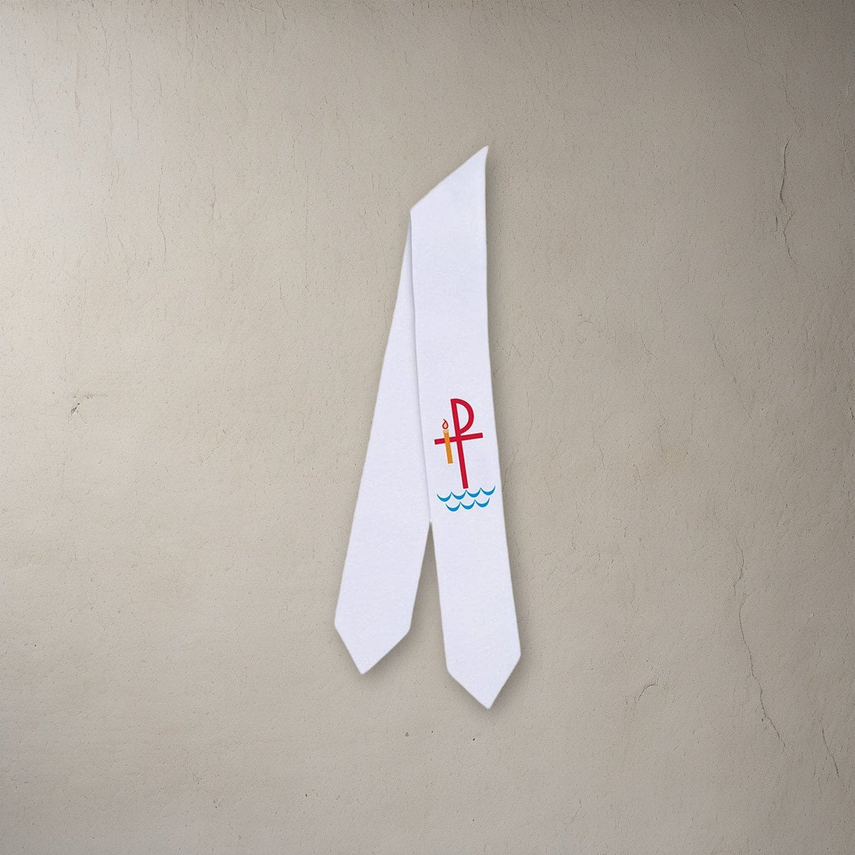 Chi Rho Baptismal Stole 12/pk on a stone background
