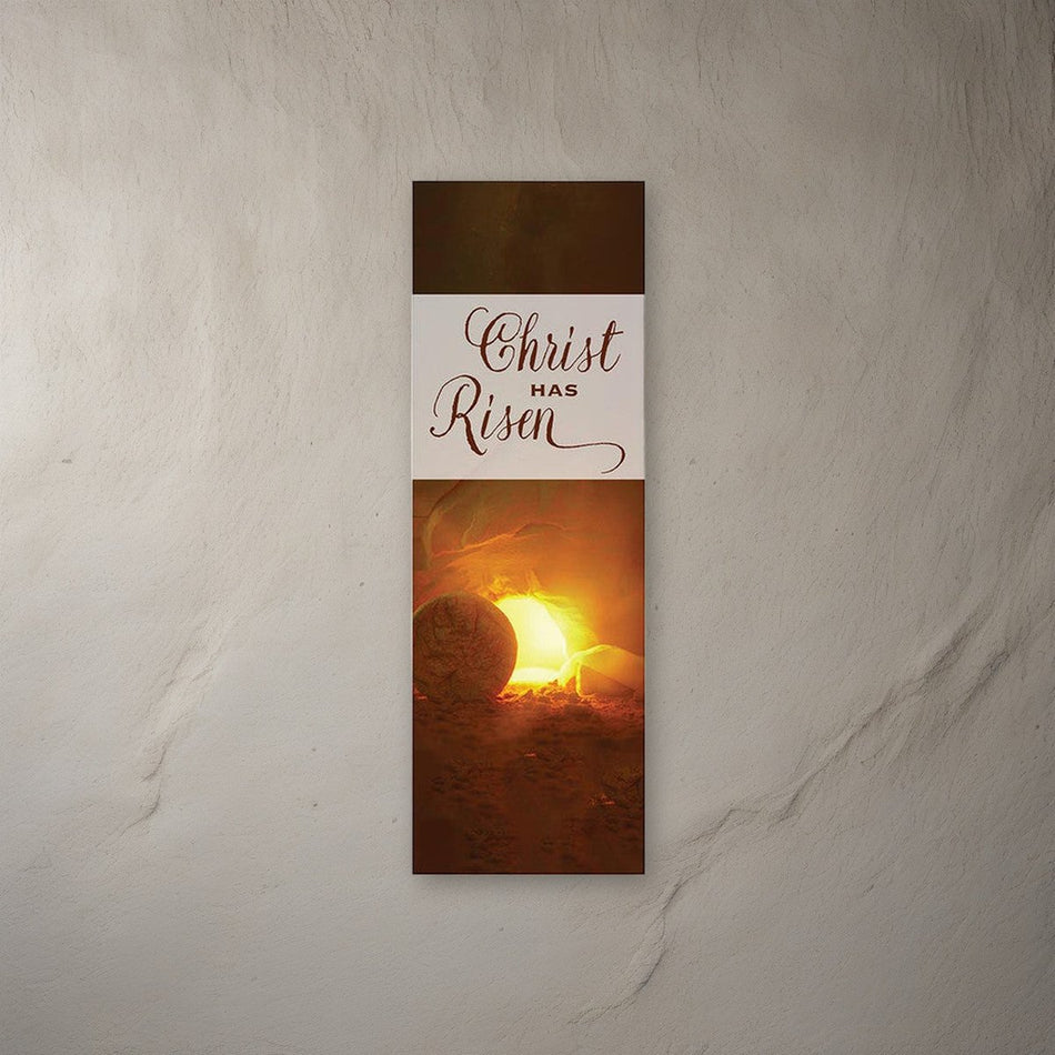 Christ Has Risen Banner on a stone background