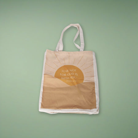 Classic Cotton Tote - Fear Not on a sage green backdrop
