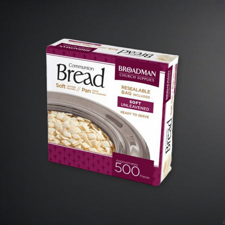 Communion Bread - Soft Uniform Squares (500 Pieces) on a charcoal backdrop