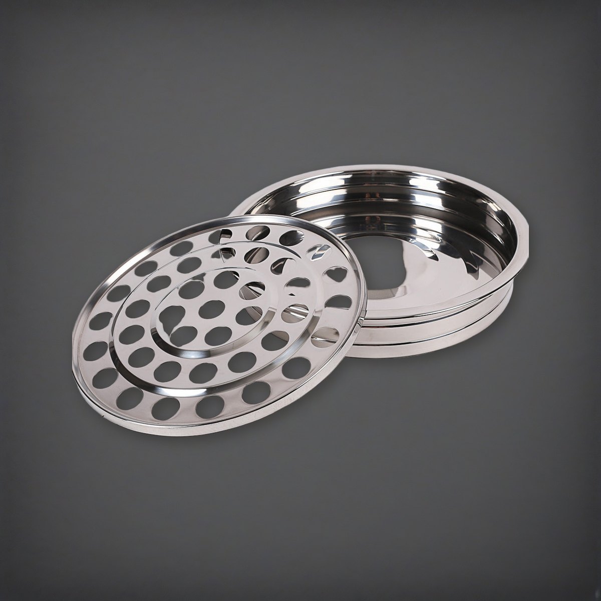Communion Cup Tray - Silver on a charcoal backdrop