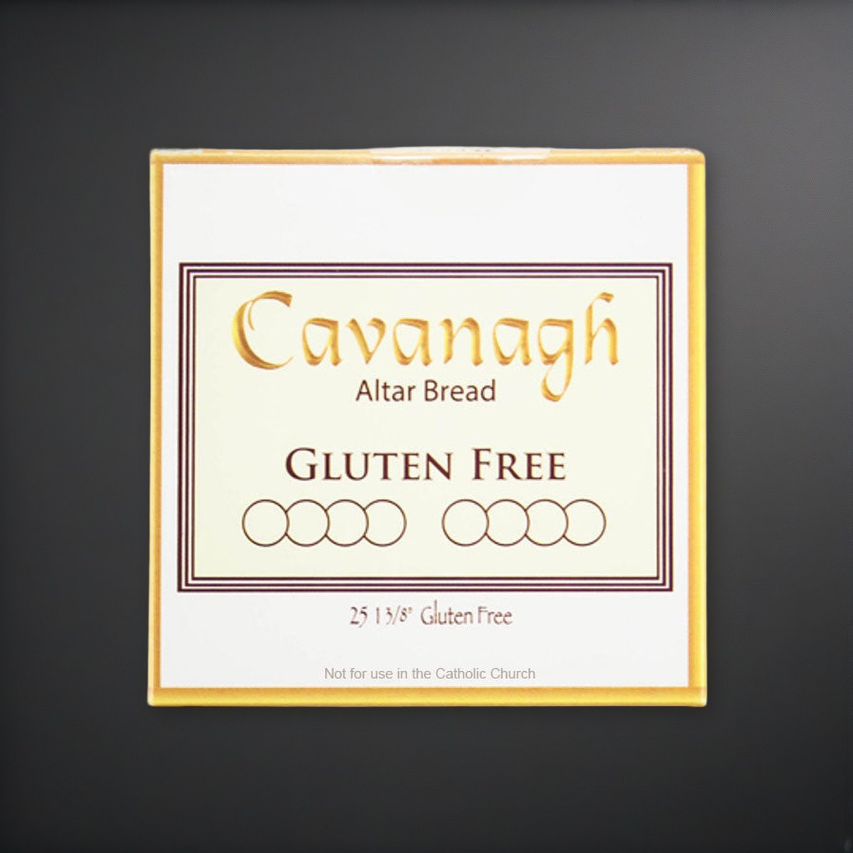Communion-Gluten Free Altar Bread-Cross Design (1-3/8")-Pkg Of 25 on a charcoal backdrop