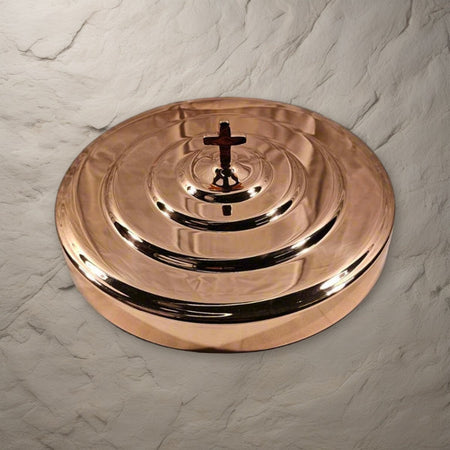 Communion Tray Cover - Solid Copper by Artistic on a stone background