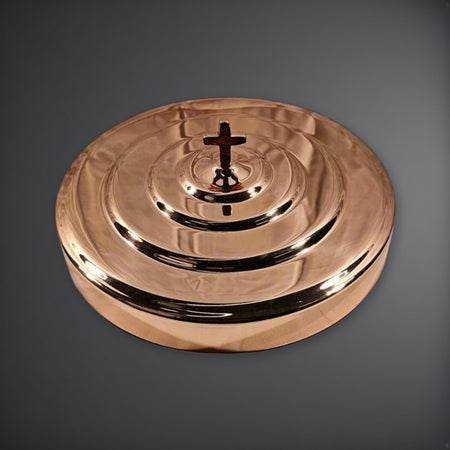 Communion Tray Cover - Solid Copper by Artistic on a charcoal backdrop