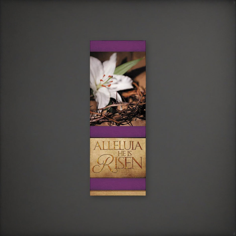 Easter Series - He is Risen Banner on a charcoal backdrop