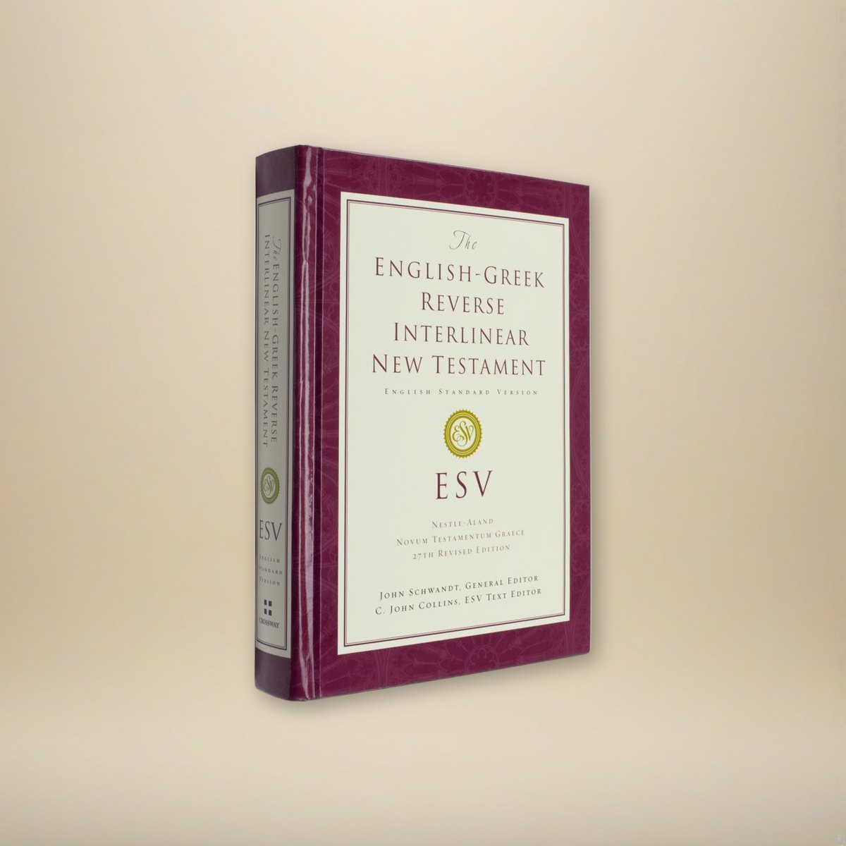 ESV English-Greek Reverse Interlinear New Testament: English Standard Version on a cream backdrop
