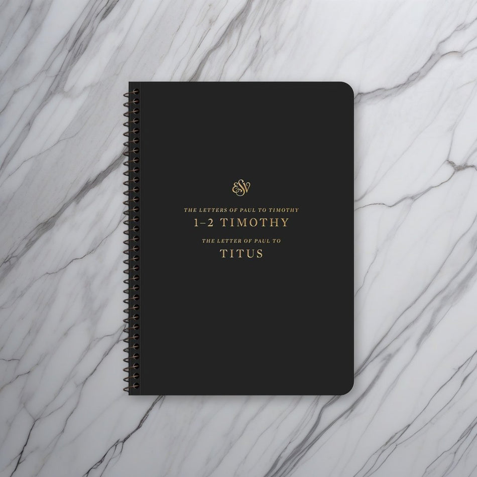 ESV Scripture Journal®, Spiral-Bound Edition: 1–2 Timothy and Titus on white marble