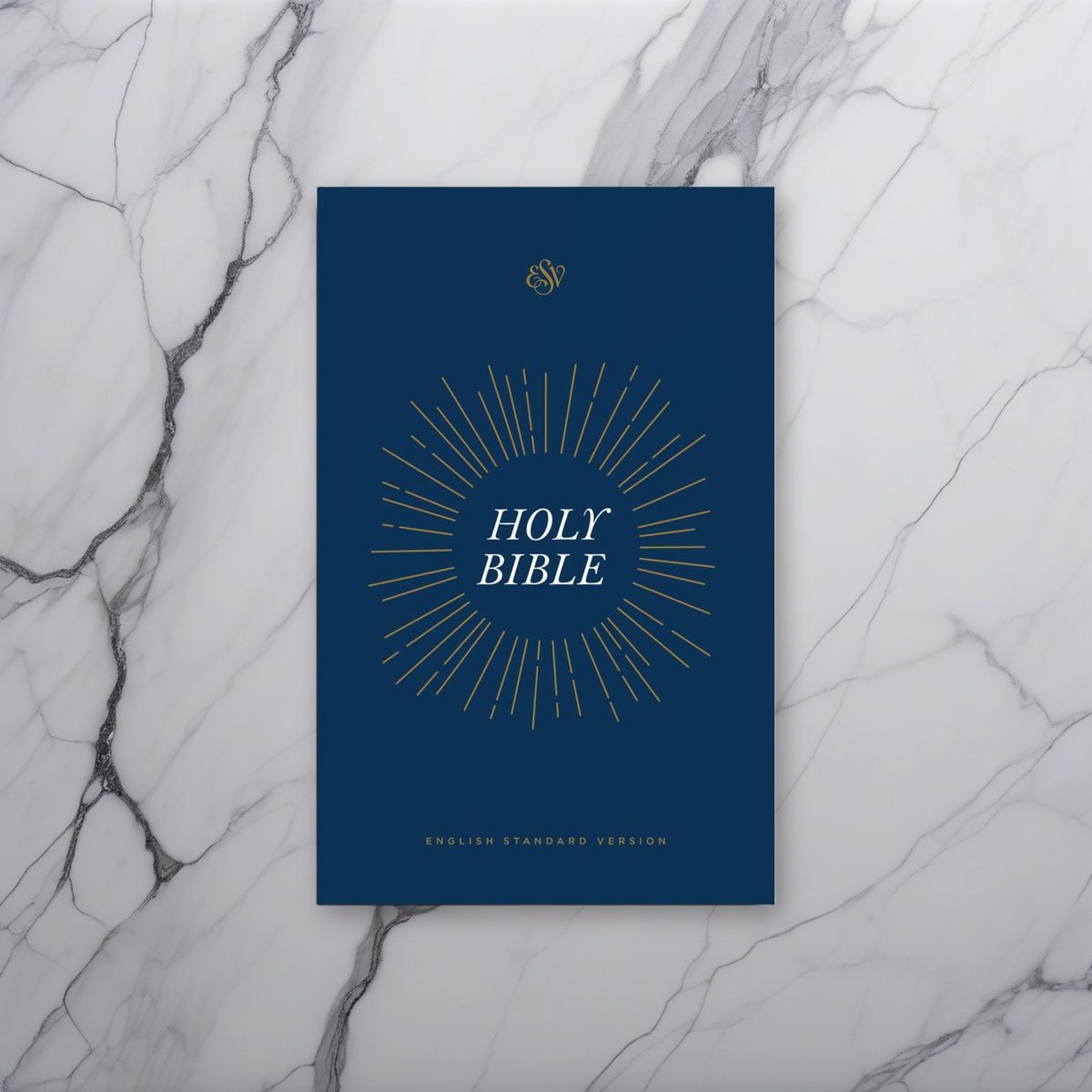 ESV Share the Good News® Outreach Bible on white marble