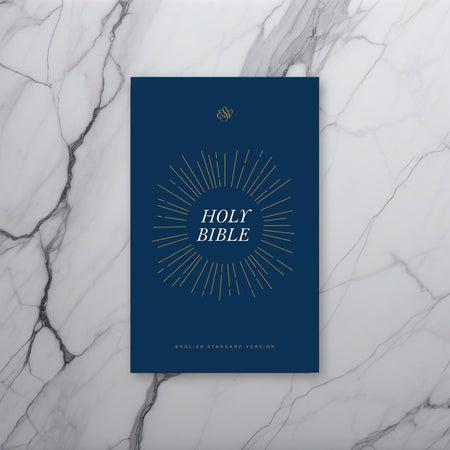 ESV Share the Good News® Outreach Bible on white marble