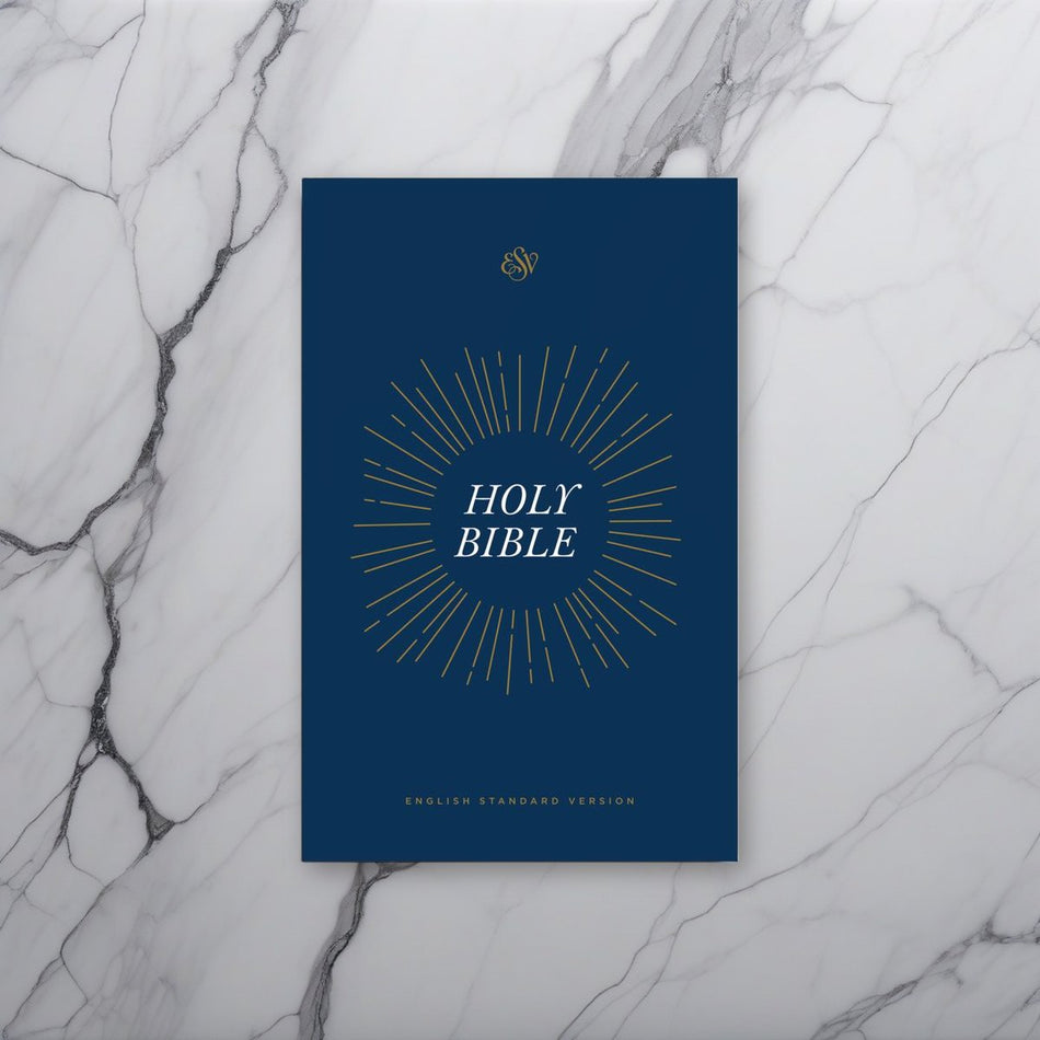 ESV Share the Good News® Outreach Bible on white marble